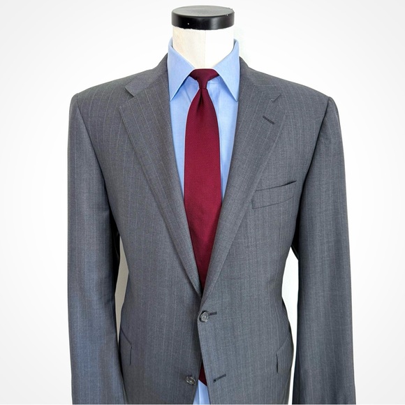 Hickey Freeman x Loro Piana Grey Stripe Sport JacketSuper 150’s44